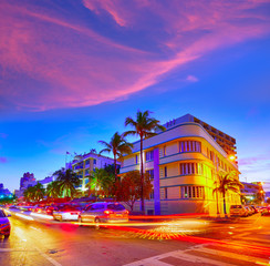 Wall Mural - Miami South Beach sunset Ocean Drive Florida