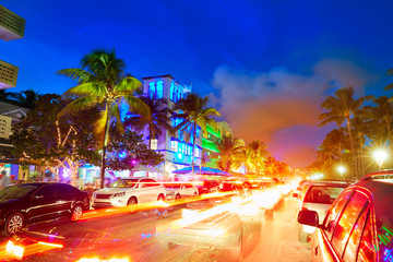 Wall Mural - Miami South Beach sunset Ocean Drive Florida