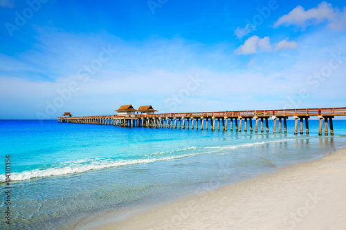 Cuadros en Lienzo Naples Pier and beach in florida USA