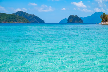 Wall Mural - Tropical landscape with blue lagoon, Palawan, Philippines