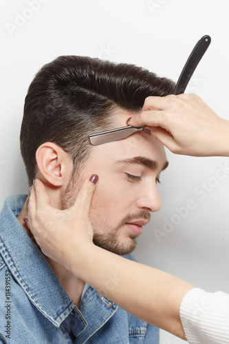 Leinwand Poster Modern hairdressing technologies