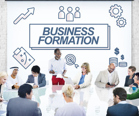 Poster - Business Formation Network Target Icons Graphic Concept