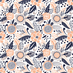 Poster - Seamless floral pattern