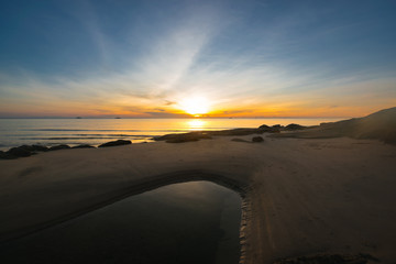 Wall Mural - beautiful sunrise over the sea. hua hin thailand