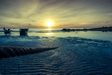 Wall Mural - beautiful sunrise over the sea. hua hin thailand