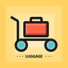 Canvas Print - Vector flat luggage icon