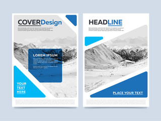 brochure cover presentation design template vector. blue annual report abstract flat background. lea