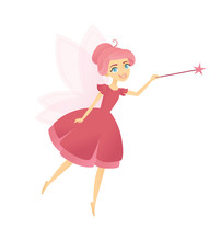 Pink Fairy With Her Magic Wand