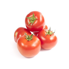 Wall Mural - Vine-ripe tomatoes isolated on white background