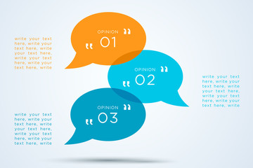 Poster - speech bubbles transparent with numbers 1 to 3