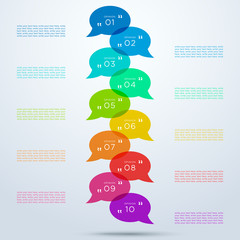 Poster - speech bubbles transparent with numbers 1 to 10