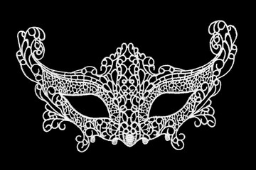 Canvas Print - White lacy mask