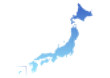 日本地図のイラスト: 青ドットグラデーション
