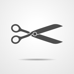 Poster - black scissors - vector illustration.