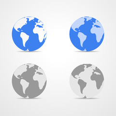 Canvas Print - collection of icons earth globe - vector illustration.