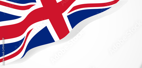 Fotomural union jack waving flag vector illustration.