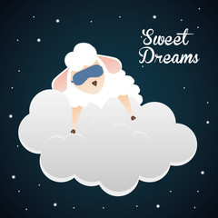 Wall Mural - Sweet dreams design, vector illustration eps 10.