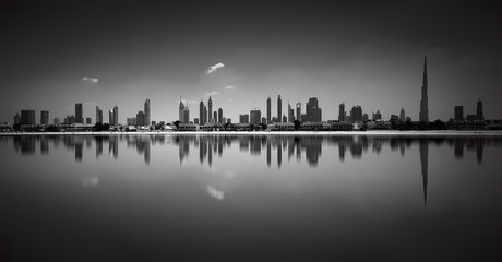 Amazing sunny reflection of Jumeirah Beach, Dubai, United Arab Emirates