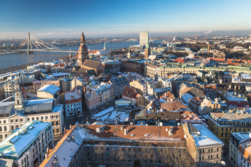 Wall Mural - Latvias Capital - Riga from a bird's eye view