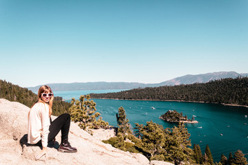 Sticker - Girl near Lake Tahoe, California