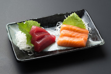 Wall Mural - sashimi plate with salmon and tuna