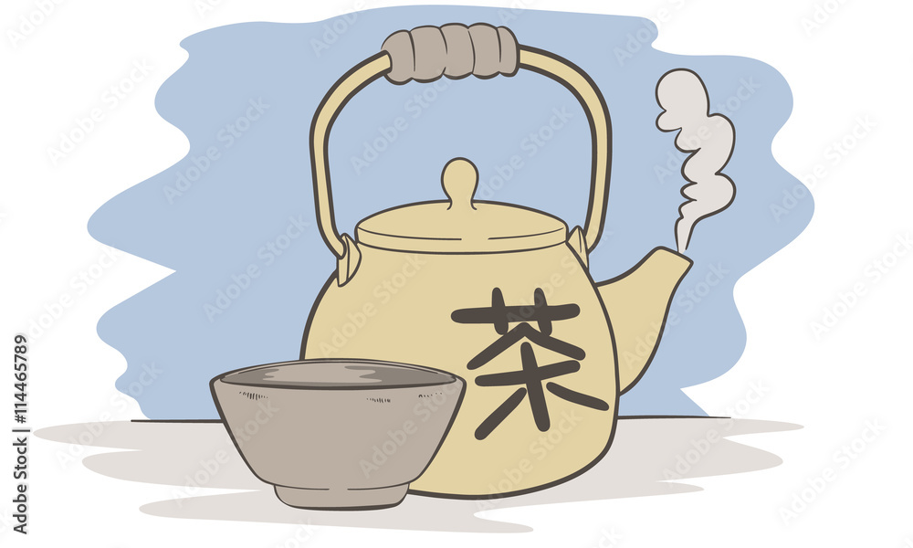 Czajniczek na chińską herbatę - obrazy, fototapety, plakaty 