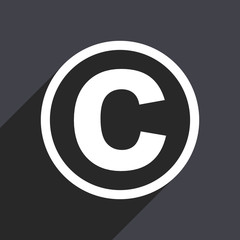 Poster - Flat design gray  web copyright vector icon