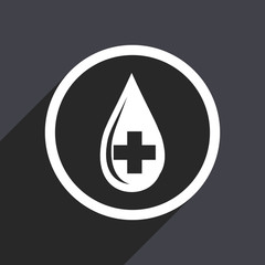 Poster - Flat design gray web blood vector icon