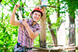 © davit85 - adventure climbing high wire park - people on course in mountain