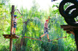 © davit85 - adventure climbing high wire park - people on course in mountain