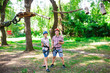 © davit85 - adventure climbing high wire park - people on course in mountain
