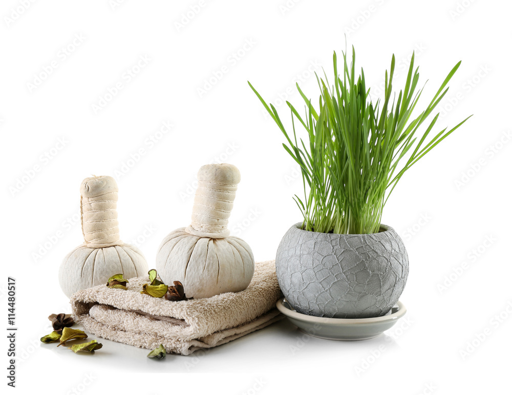 Spa composition isolated on white