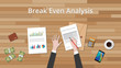 © teguhjatipras - break even analysis concept businessman work on data graph and chart vector graphic