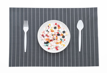 Wall Mural - Colorful capsules and pills