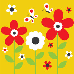 Plakat nowoczesny wzór motyl kwiat