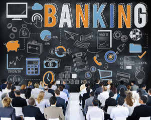 Wall Mural - Banking Finance Money Savings Economy Concept