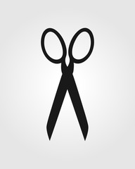 Poster - black scissors - vector illustration.