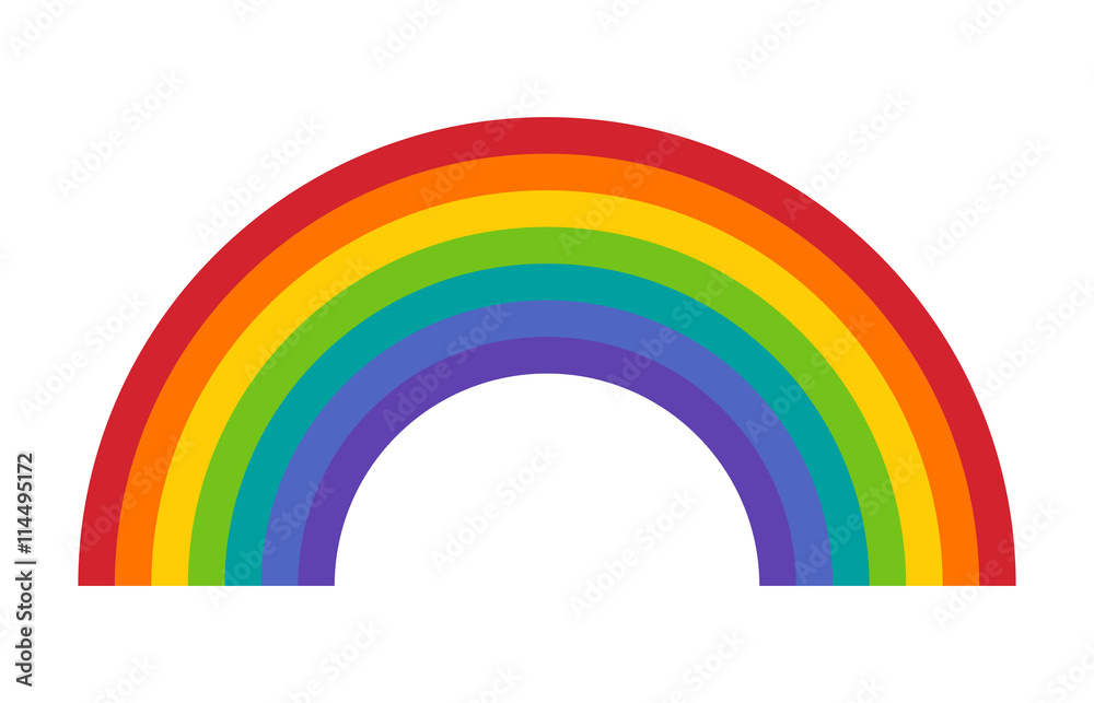 Colorful rainbow or color spectrum flat icon for apps and websites - obrazy, fototapety, plakaty 