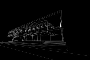 architecture abstract, 3d illustration