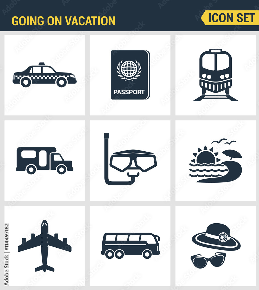 Icons set premium quality of going vacation icon set summer holiday ...