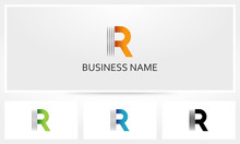 Letter R Line Stripe Logo