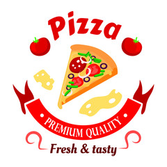 Wall Mural - Premium pizza icon for pizzeria menu design