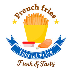 Wall Mural - Fast food lunch special offer icon for menu design