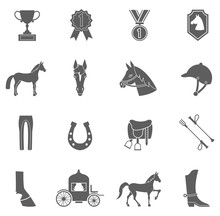 Vector Horse Icons Set.