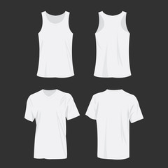 Wall Mural - White sport top and t-shirt vector set
