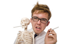 Antismoking Concept With Man And Skeleton