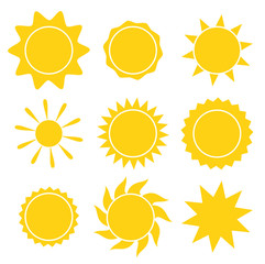 Wall Mural - Sun icon set vector