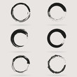 Set of Circles. Vector set of grunge circle brush