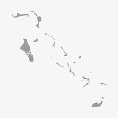 Wall Mural - Bahamas map in gray on a white background