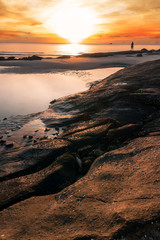 Wall Mural - beautiful sunset at beach landscape